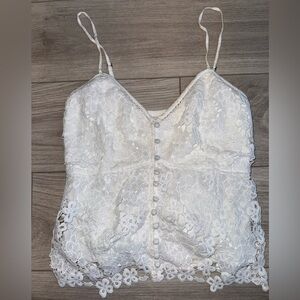 ABERCROMBIE & FITCH Elegant White Lace Camisole Top